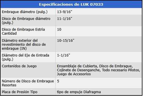 KIT DE EMBRAGUE - 11 1/16" x 1 1/16" x 10 estrias foto 3
