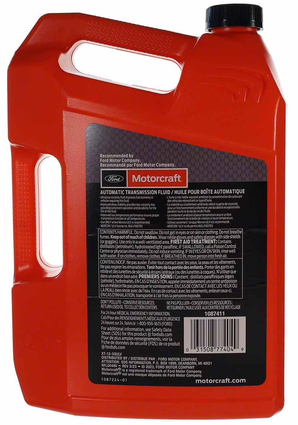 LÍQUIDO DE TRANSMISIÓN AUTOMÁTICA - 4.73L (5 Quarts). 6F15, 8F57, 8F35/40, 10R80 foto 2