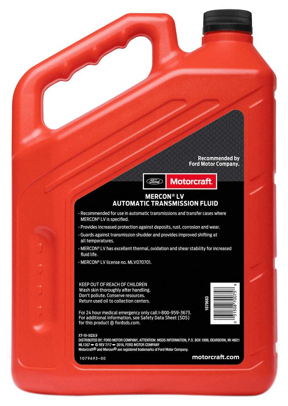LÍQUIDO DE TRANSMISIÓN AUTOMÁTICA - 4.73L (5 Quarts) foto 3